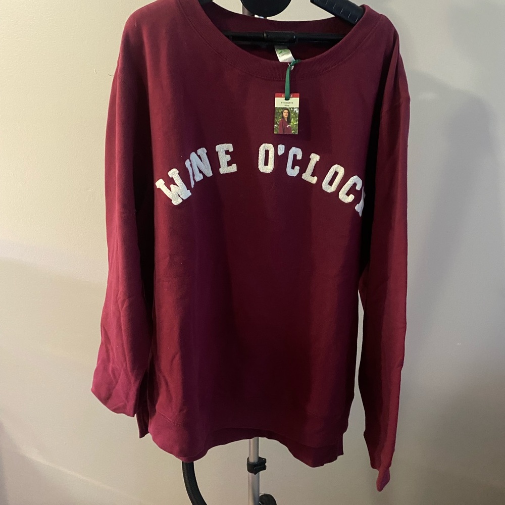 GreenTea Burgundy Crew Neck Sweater